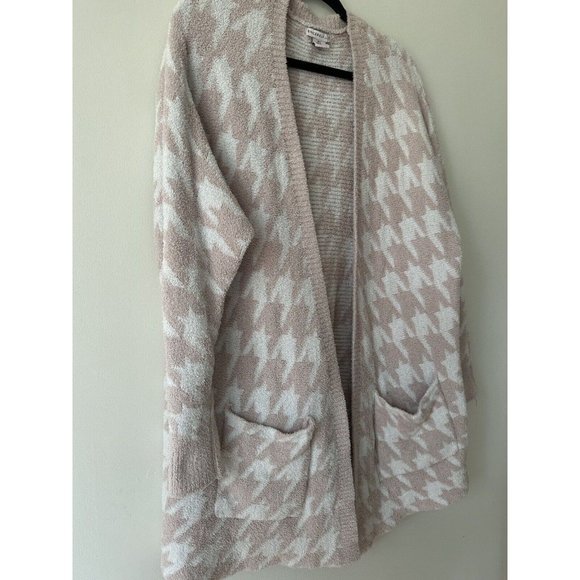 Sincerely Jules Open Front Cardigan Sweater Women's Sz L Hounds Tooth Pockets - Picture 3 of 13